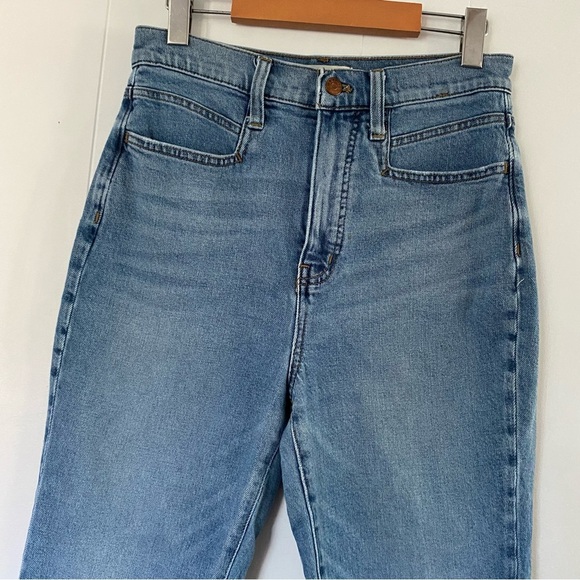 Madewell The Momjean Florian Wash TENCEL Denim Yoke-Pocket Blue Retro High Rise - Picture 4 of 13
